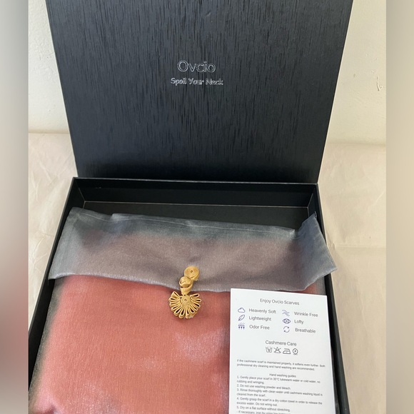 Orange/Rust Cashmere Scarf/Shawl - Picture 4 of 13